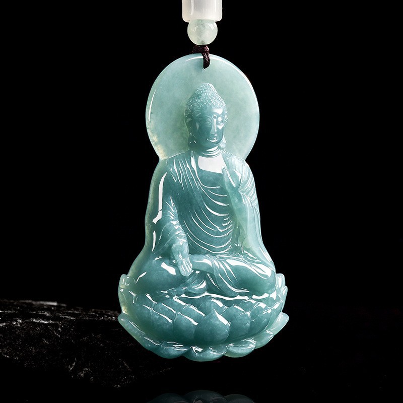 Women'S Fashion Gifts - Collier pendentif Bouddha en jadéite birmane
