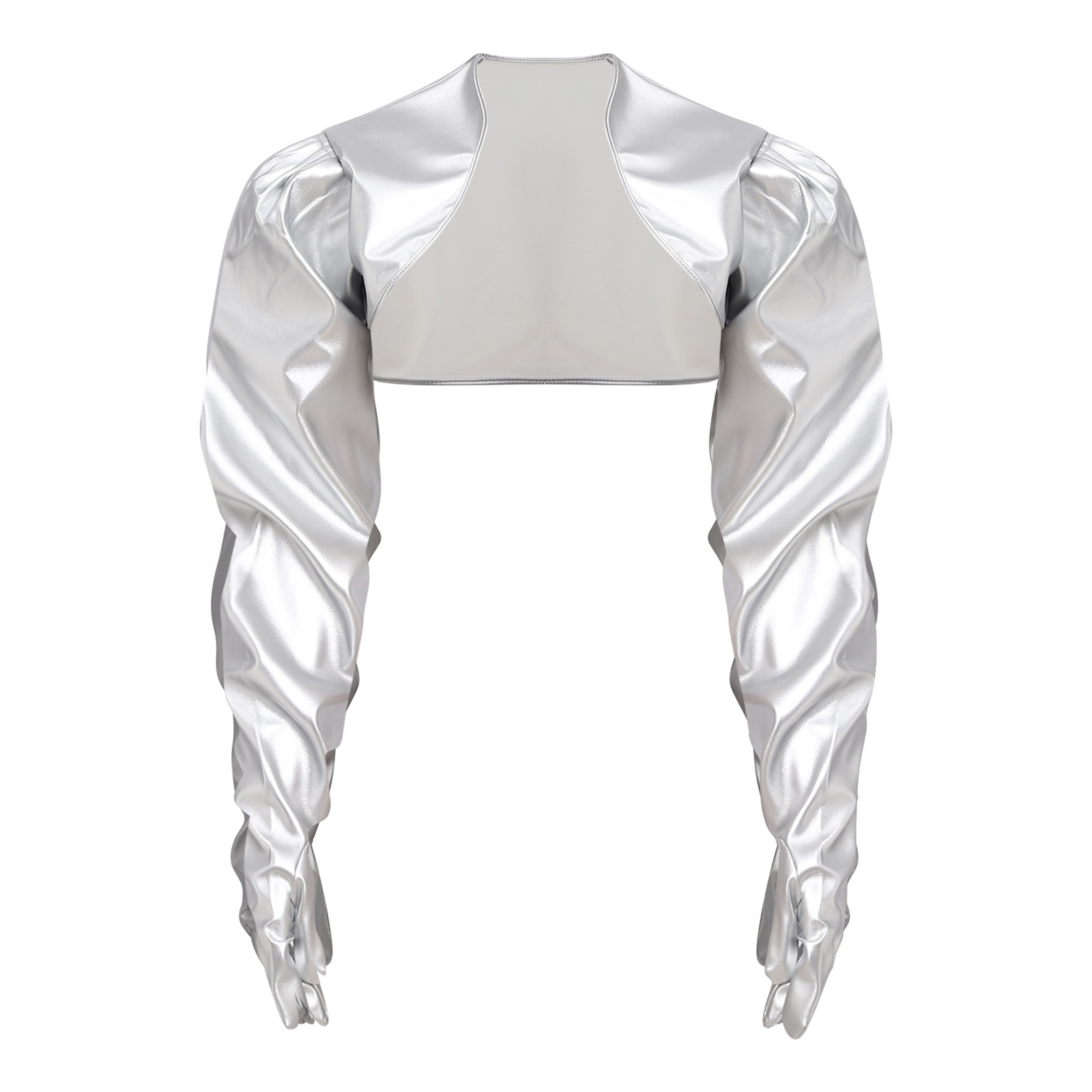 Women Fashion Gloves - Cardigan en PU effet mouillé pour