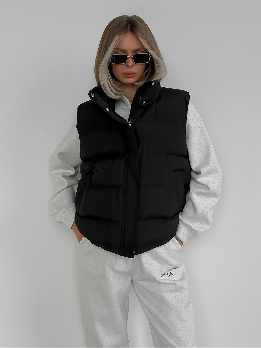 Puffer Vest Fashion Women - Femmes automne hiver sans manches à