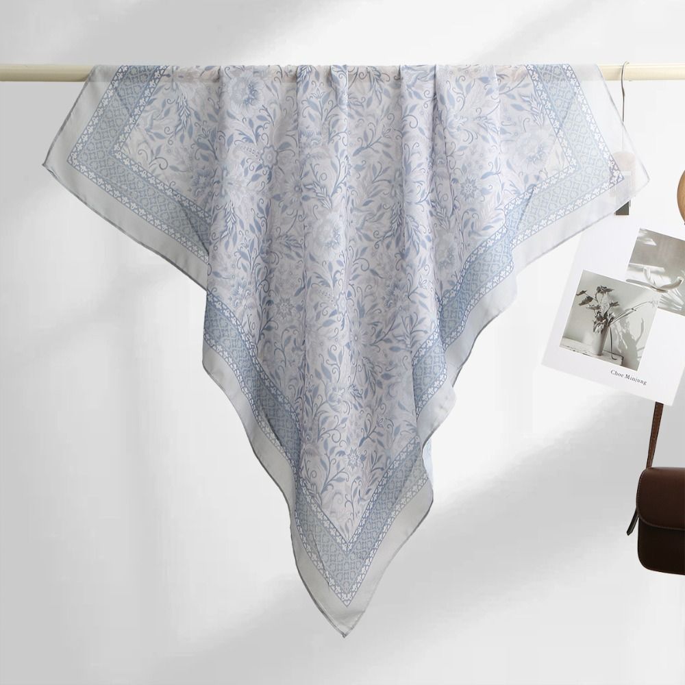 Women Fashion Malaysia - Foulard carré imprimé floral respirant style