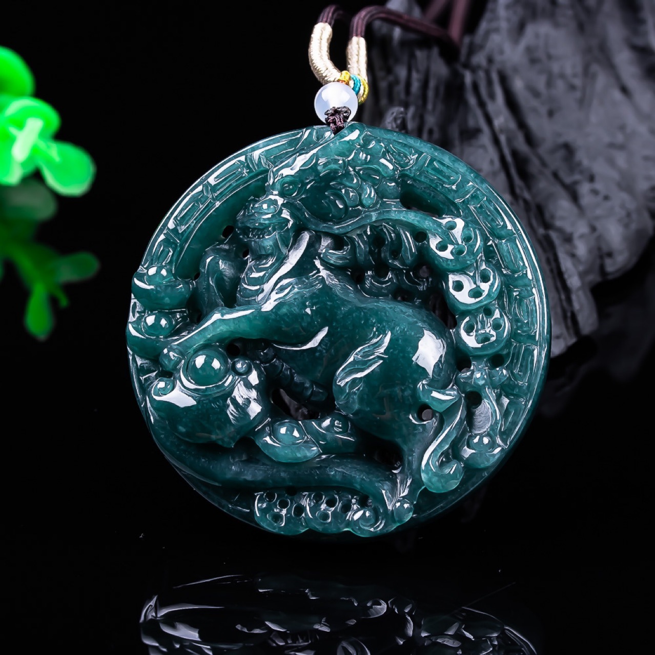 Women'S Fashion Gifts - Pendentif Dragon en Jadeite Birmane, Pierre