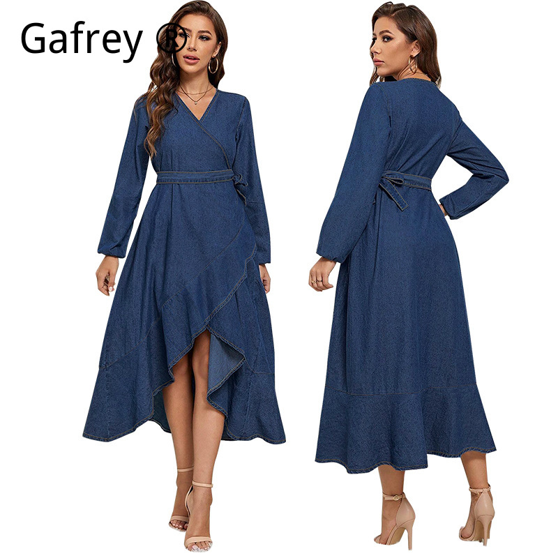 Women Fashion Jeans - Robe longue en jean pour femme