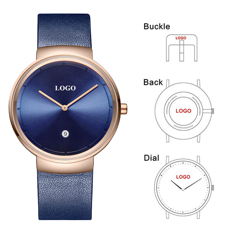 Fashion Women Watches - Montre à cadran bleu avec bracelet
