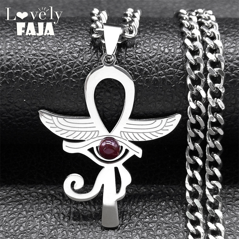 Women Fashion Egypt - Collier Amulette Croix pour Femme, Acier