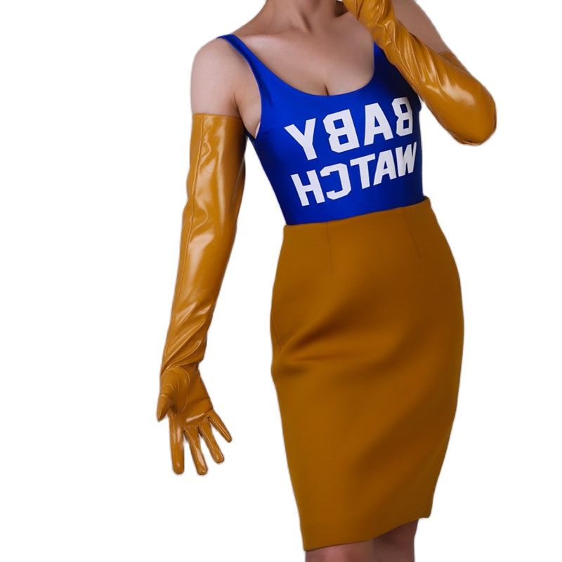 Women Fashion Over 60 - Gants en cuir verni Extra longs