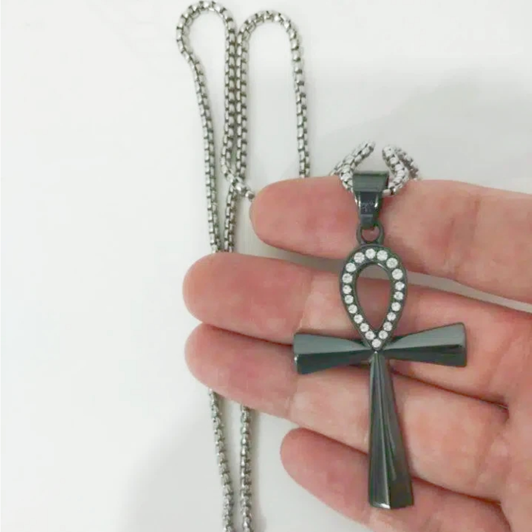 Women Fashion Egypt - Collier Pendentif Grand Croix Égyptienne Ankh