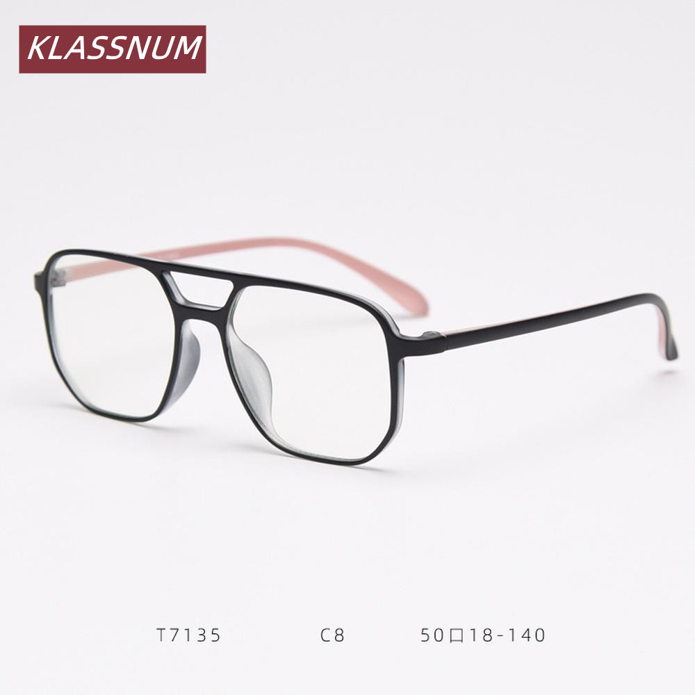 Women'S Fashion Glasses Non Prescription - KLASSNUM – lunettes carrées à double
