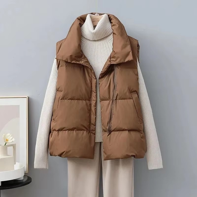 Puffer Vest Fashion Women - 2025 nouveau hiver chaud recadrée gilet