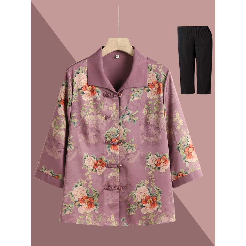 Women Fashion Over 60 - Chemise élégante à manches trois-quarts pour