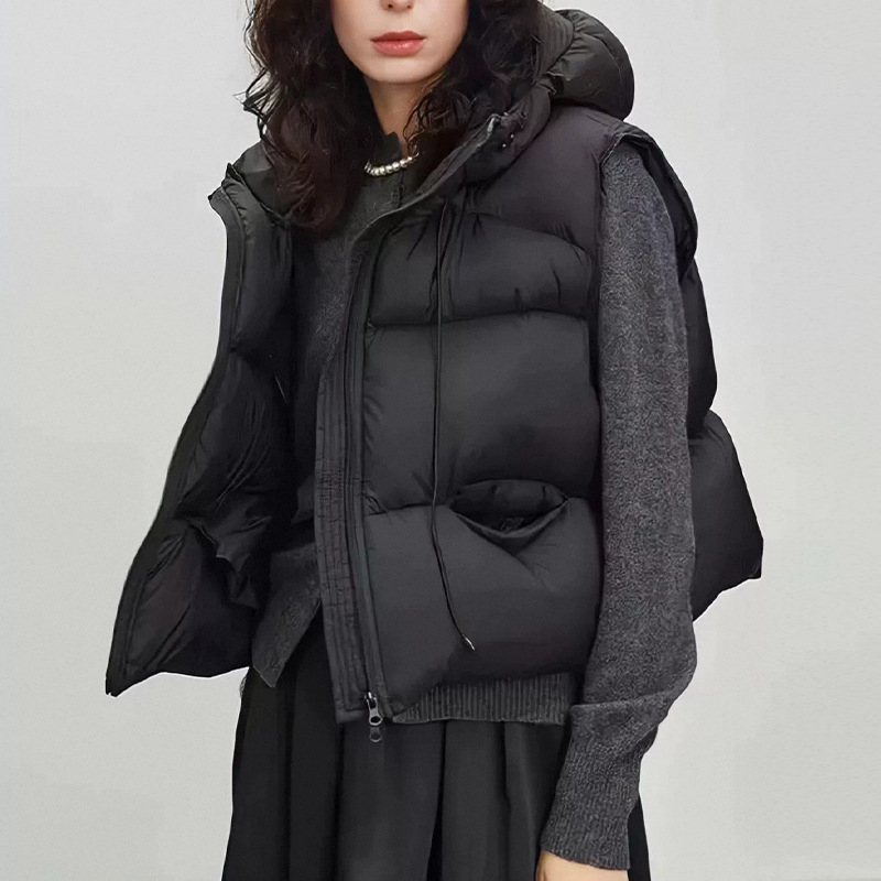 Puffer Vest Fashion Women - Femmes blanc canard vers le bas