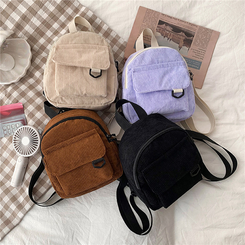 Women'S Fashion Backpack - Couleur unie Mini sac à dos