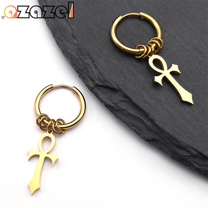 Women Fashion Egypt - Egypte Ankh croix cerceau goutte boucles