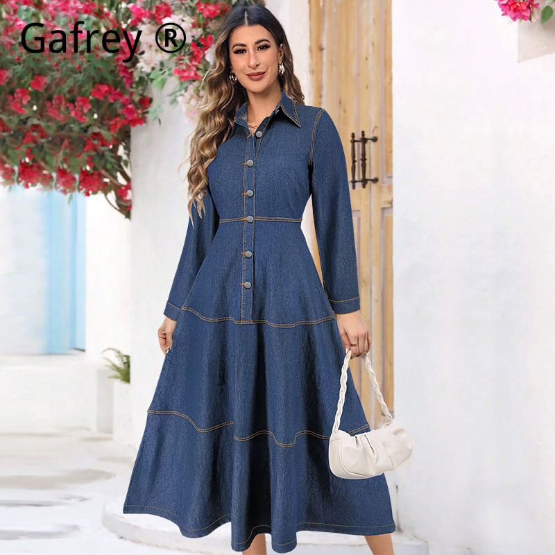 Nouvelle Robe Chemise en Jean  - Women Fashion Jeans avis et prix