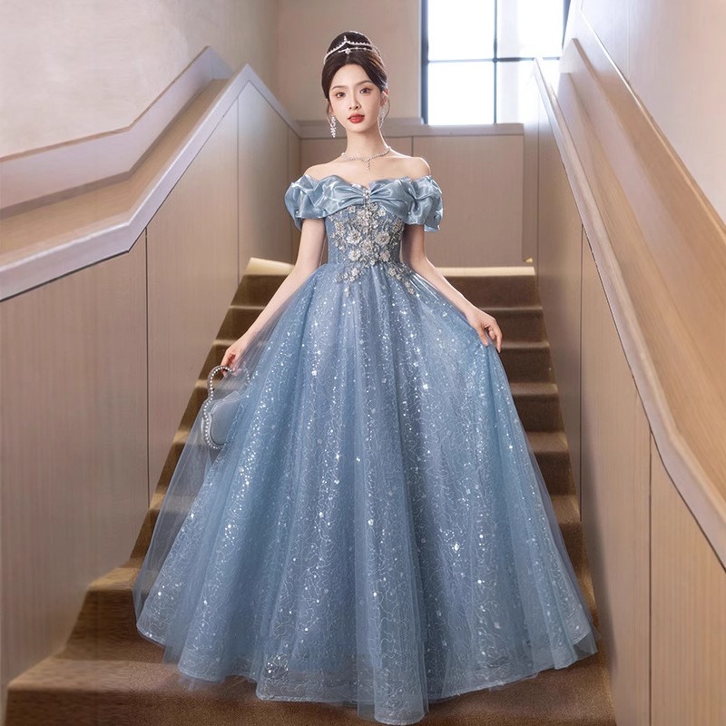Nouvelle Robe de Soirée Bleue  - Women'S Fashion Middle Ages avis et prix