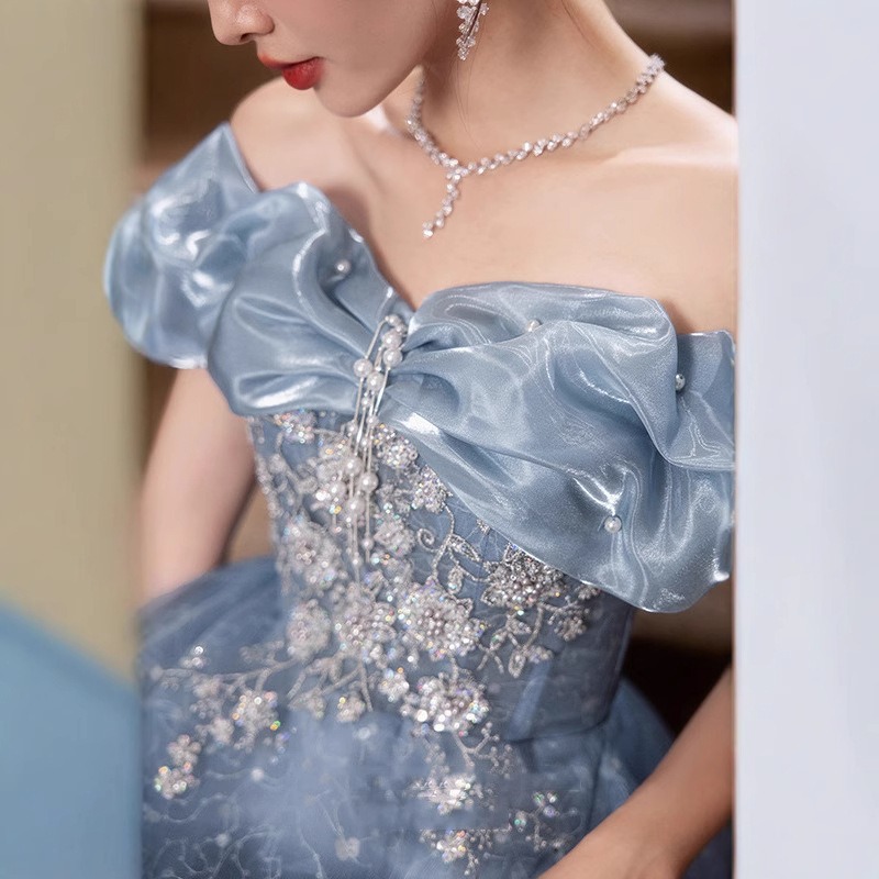 Nouvelle Robe de Soirée Bleue  - Women'S Fashion Middle Ages avis et prix