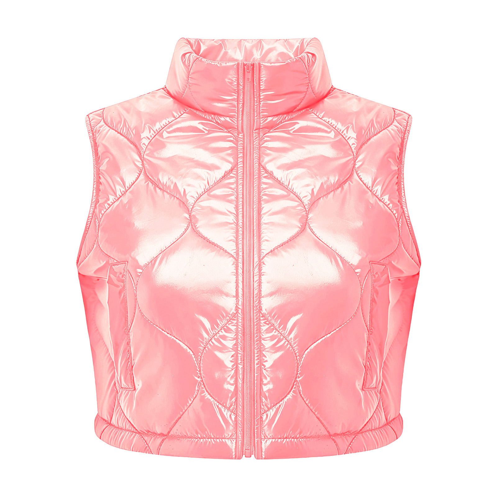 Gilet matelassé court chaud d' - Puffer Vest Fashion Women avis et prix