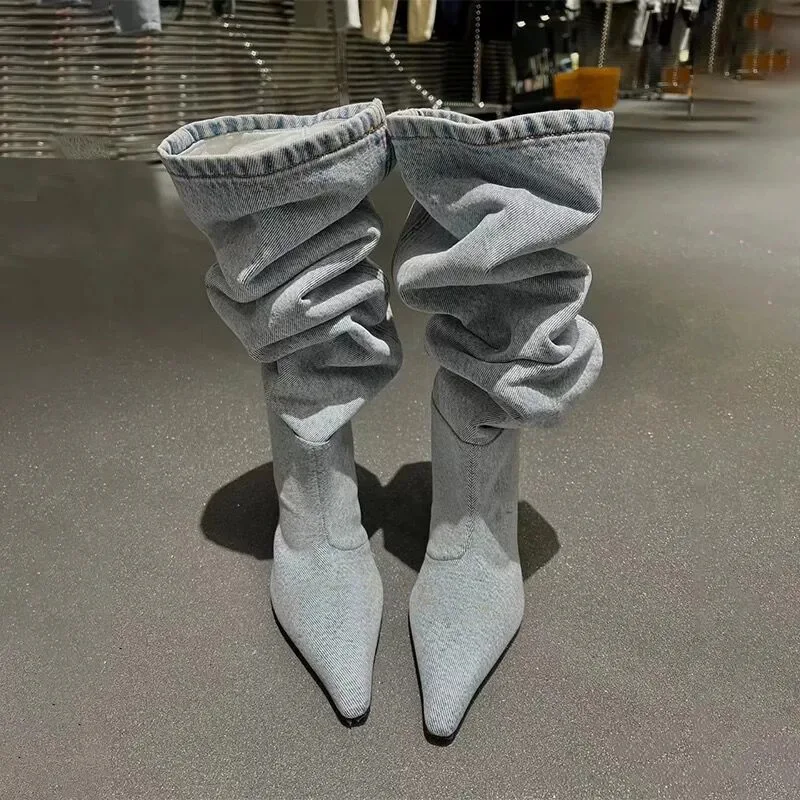Bottines plissées à talons hau - Women Fashion Jeans avis et prix