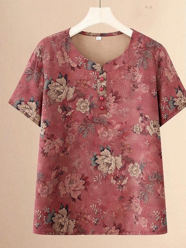 T-shirt d'été à col rond et ma - Women Fashion Over 60 avis et prix