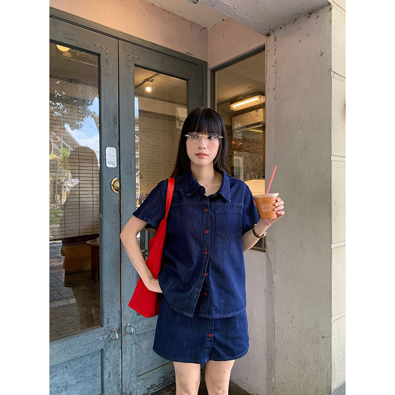 Chemise en jean rétro à manche - Women Fashion Jeans avis et prix