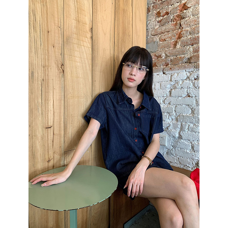 Chemise en jean rétro à manche - Women Fashion Jeans avis et prix