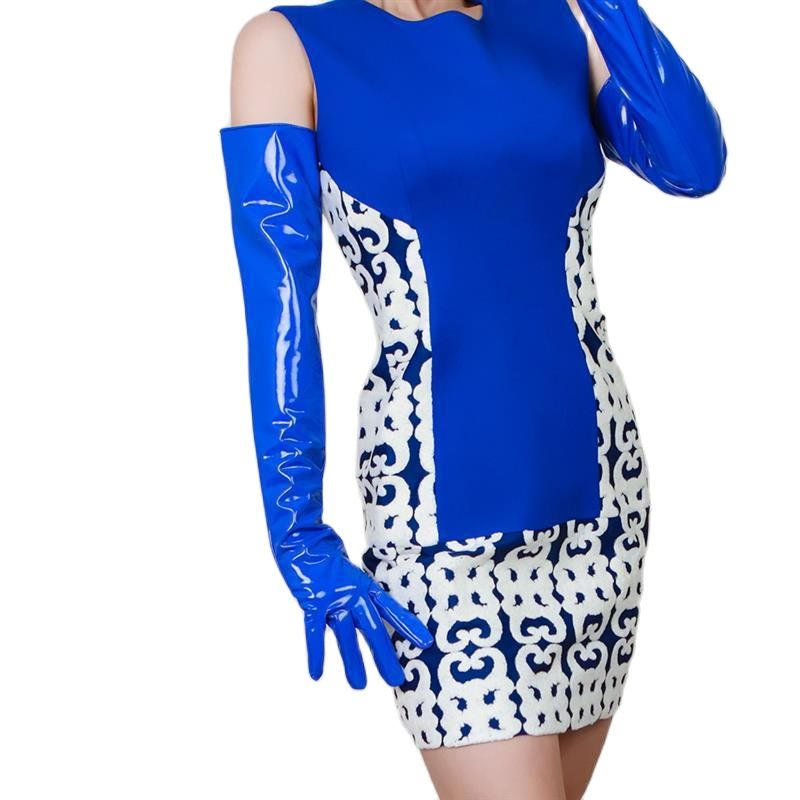 Gants en cuir verni extra long - Women Fashion Over 60 avis et prix