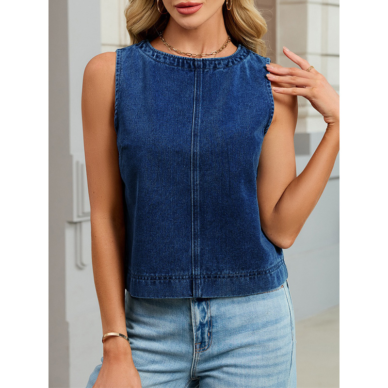 Benuynffy Gilet en jean décont - Women Fashion Jeans avis et prix