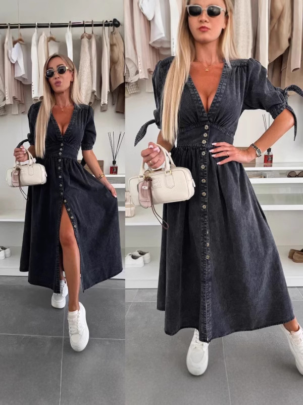 Robe en jean tendance à col en - Women Fashion Jeans avis et prix