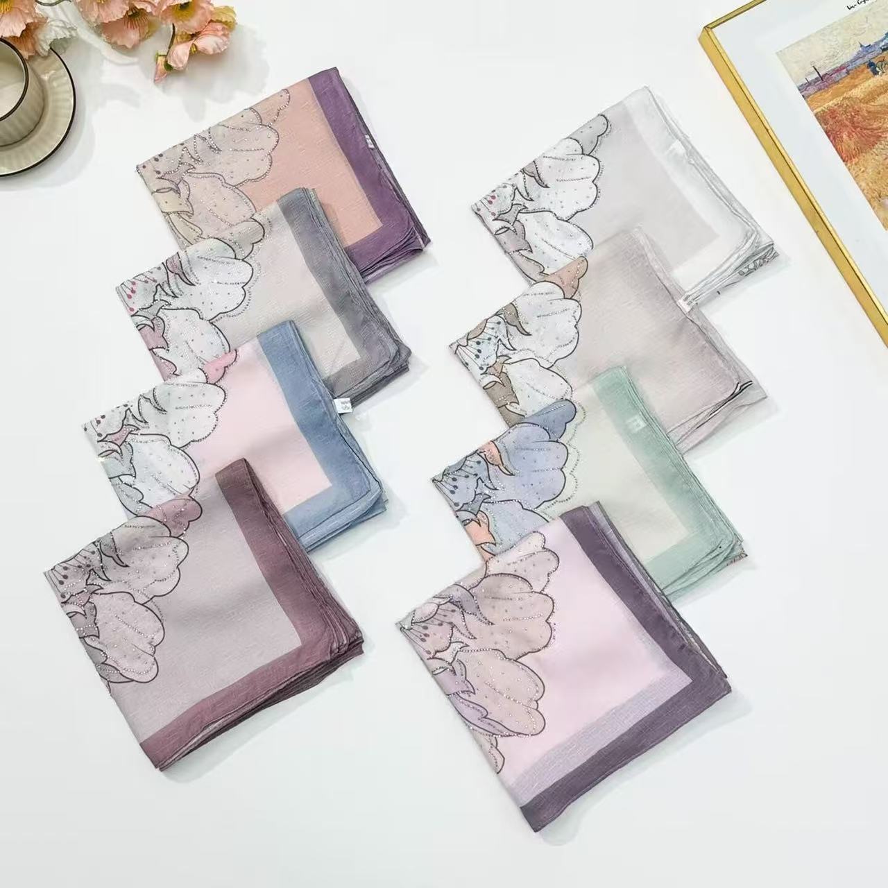 1 pièce 90 cm foulard carré br - Women Fashion Malaysia avis et prix