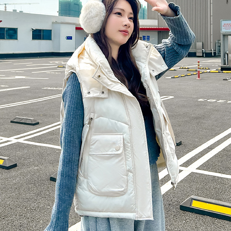 Gilet ample à capuche pour fem - Puffer Vest Fashion Women avis et prix