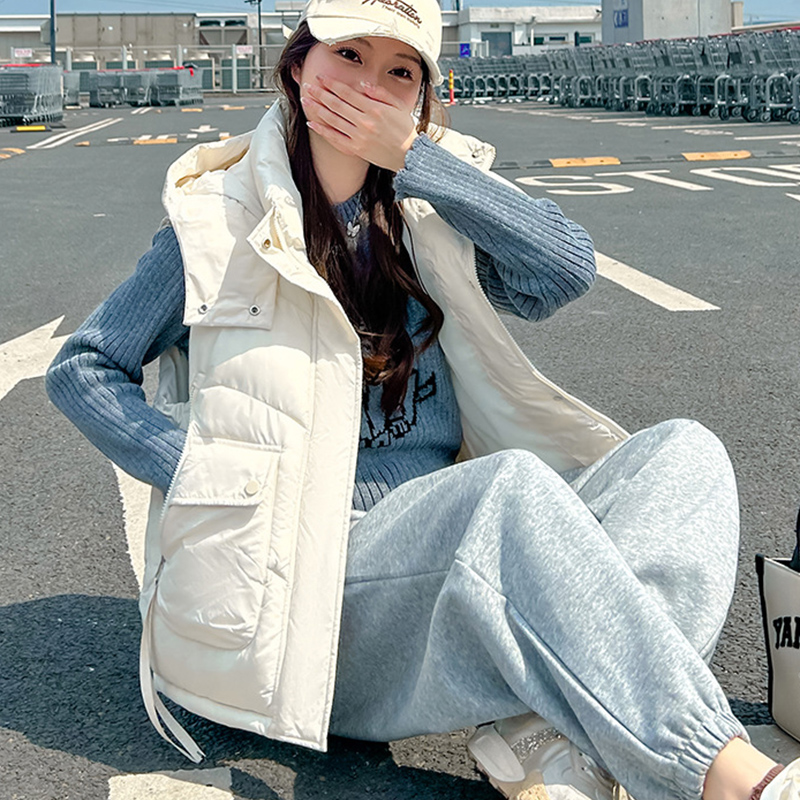 Gilet ample à capuche pour fem - Puffer Vest Fashion Women avis et prix