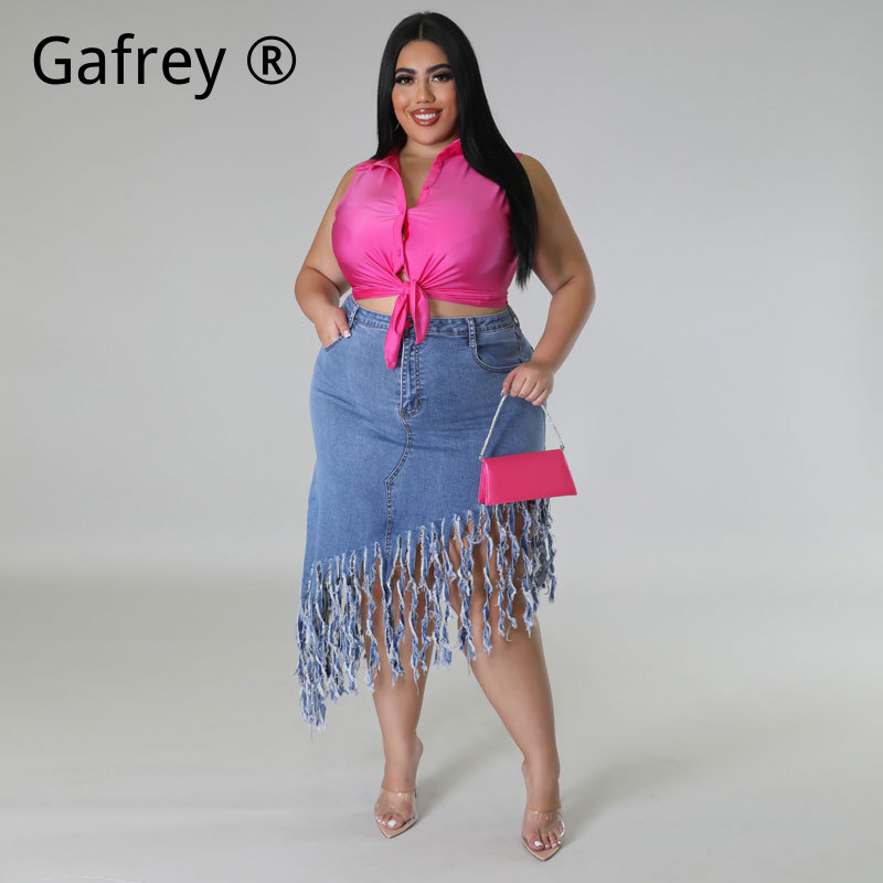 Jupe en jean taille haute à fr - Women Fashion Jeans avis et prix