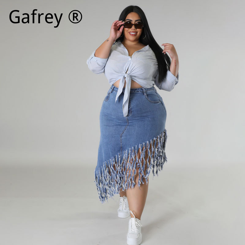 Jupe en jean taille haute à fr - Women Fashion Jeans avis et prix