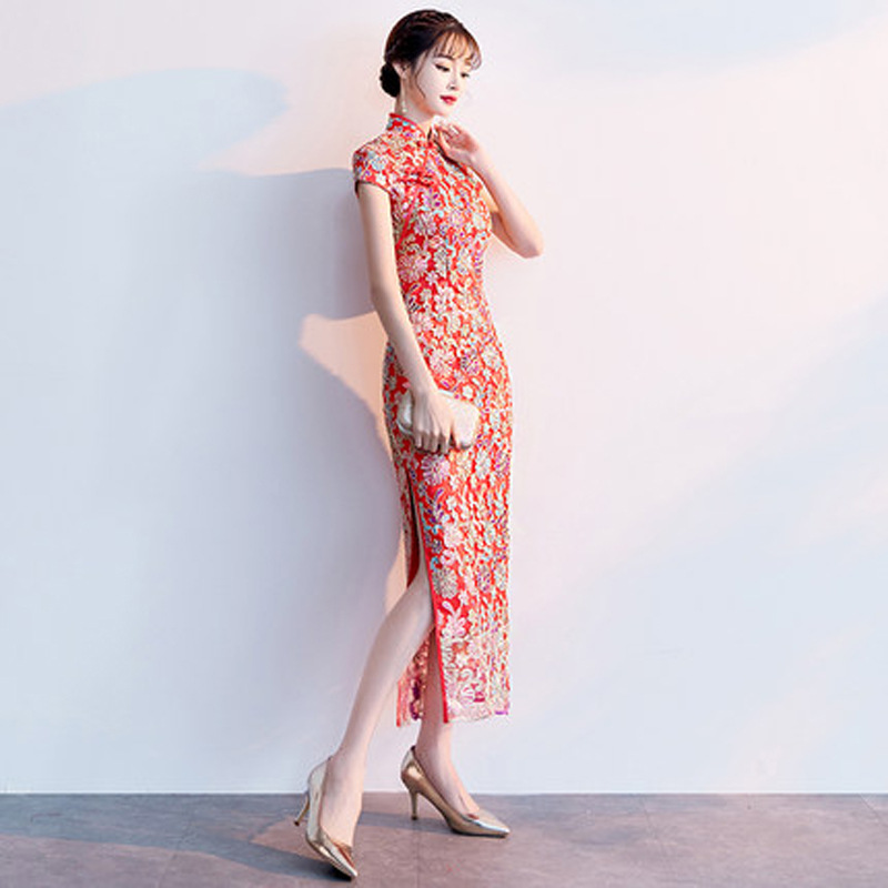 Robe longue Qipao en dentelle  - Xxl Women Fashion avis et prix