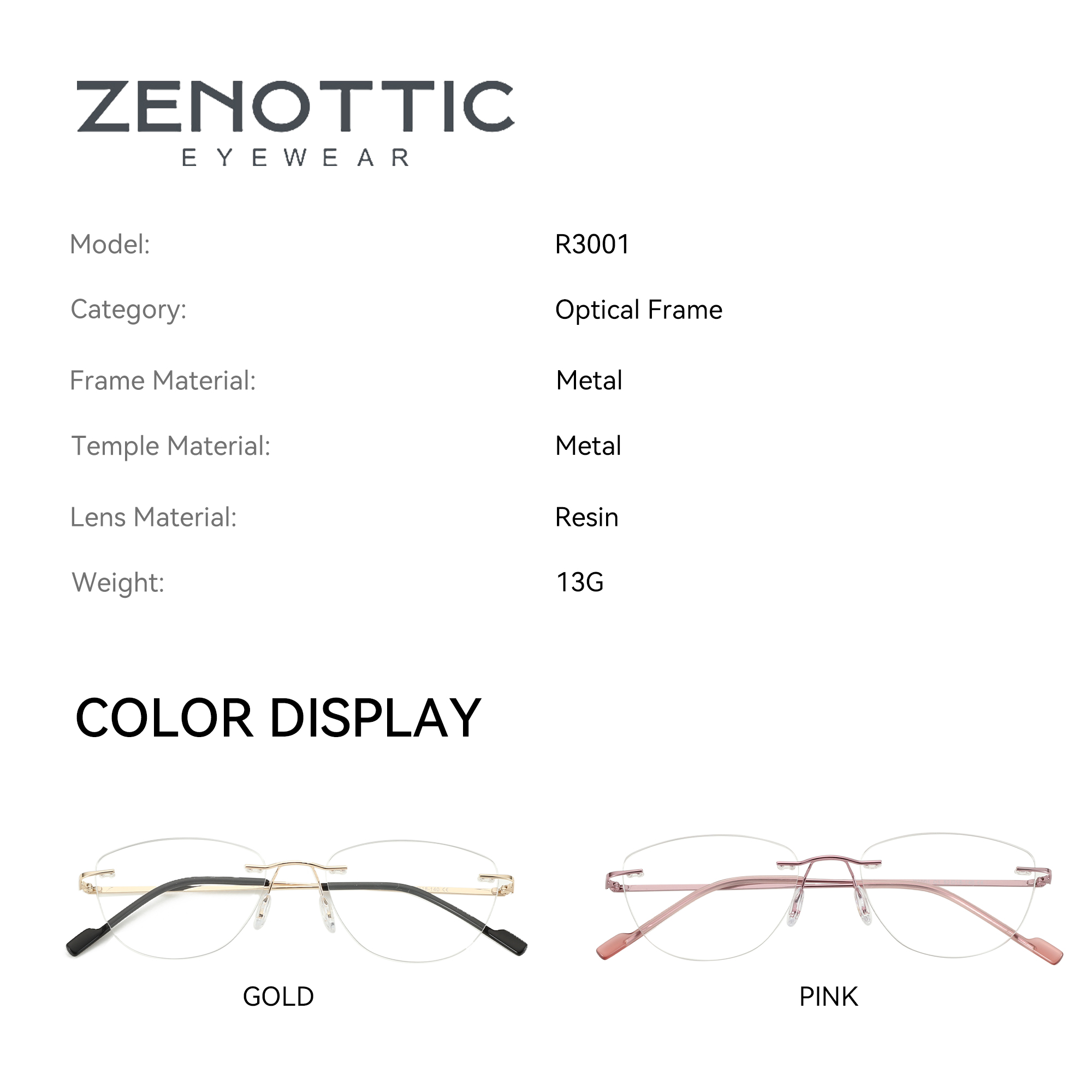 ZENOTTIC-Lunettes optiques œil - Women'S Fashion Glasses Non Prescription avis et prix
